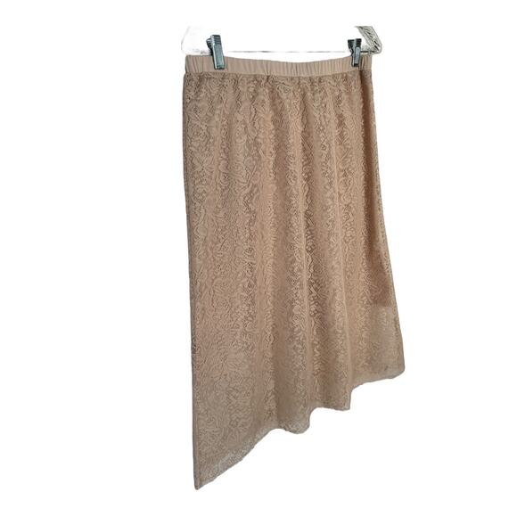 Garnet Hill midi floral lace skirt with elastic waistband size medium - Picture 14 of 14